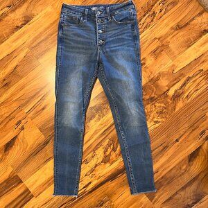 Womens Old Navy Rockstar Super Skinny Extra High Rise Button Fly Jeans Size 4